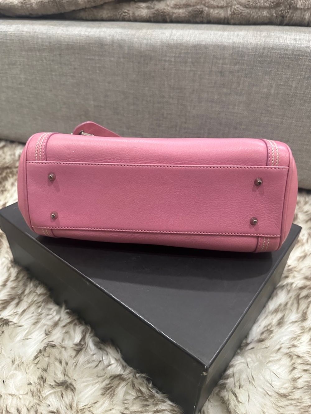 RARE DIOR limited edition CD logo Pink Leather w/ Butterfly diamond Pearl Charms - Picture 9 of 12